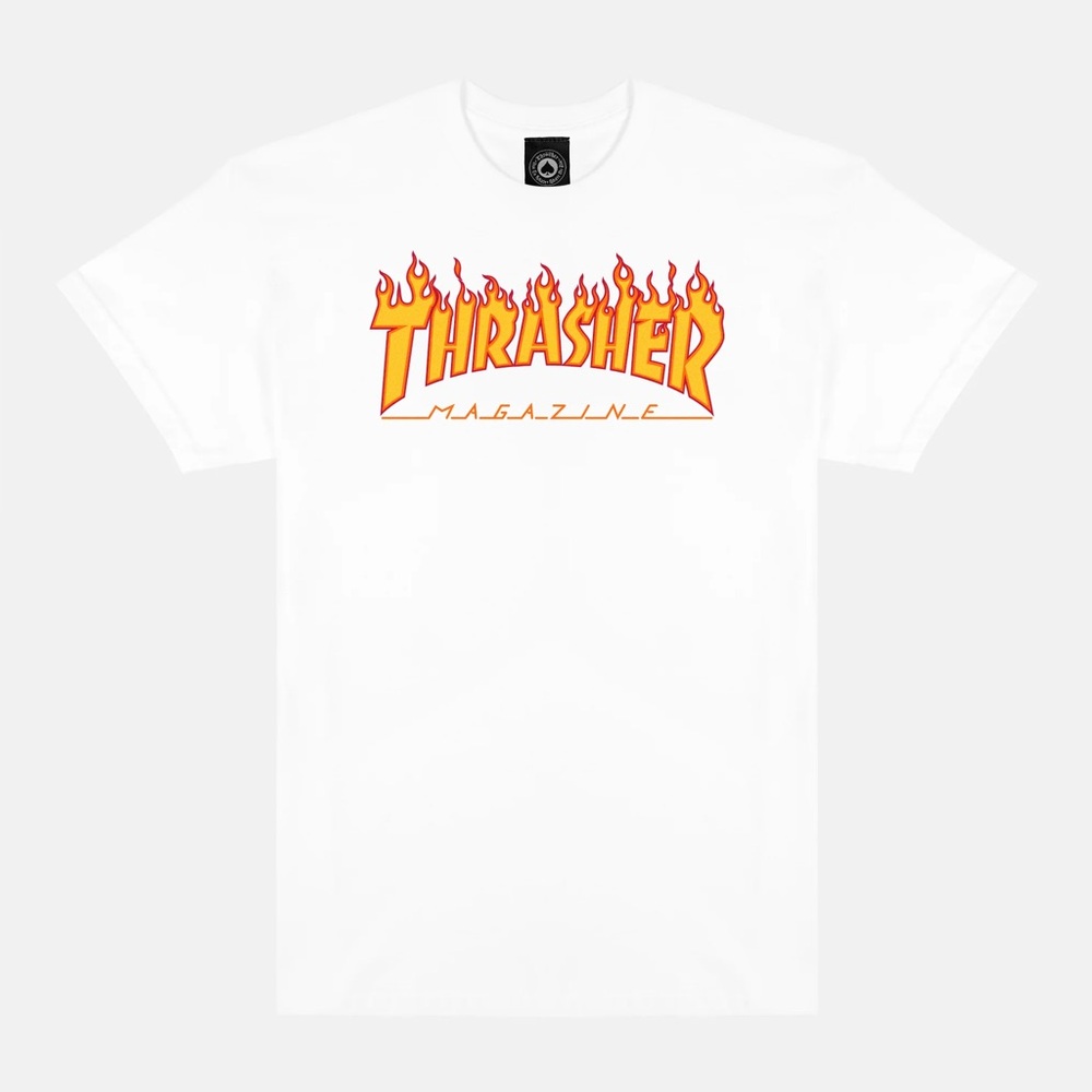 Thrasher White Flame Logo T-Shirt